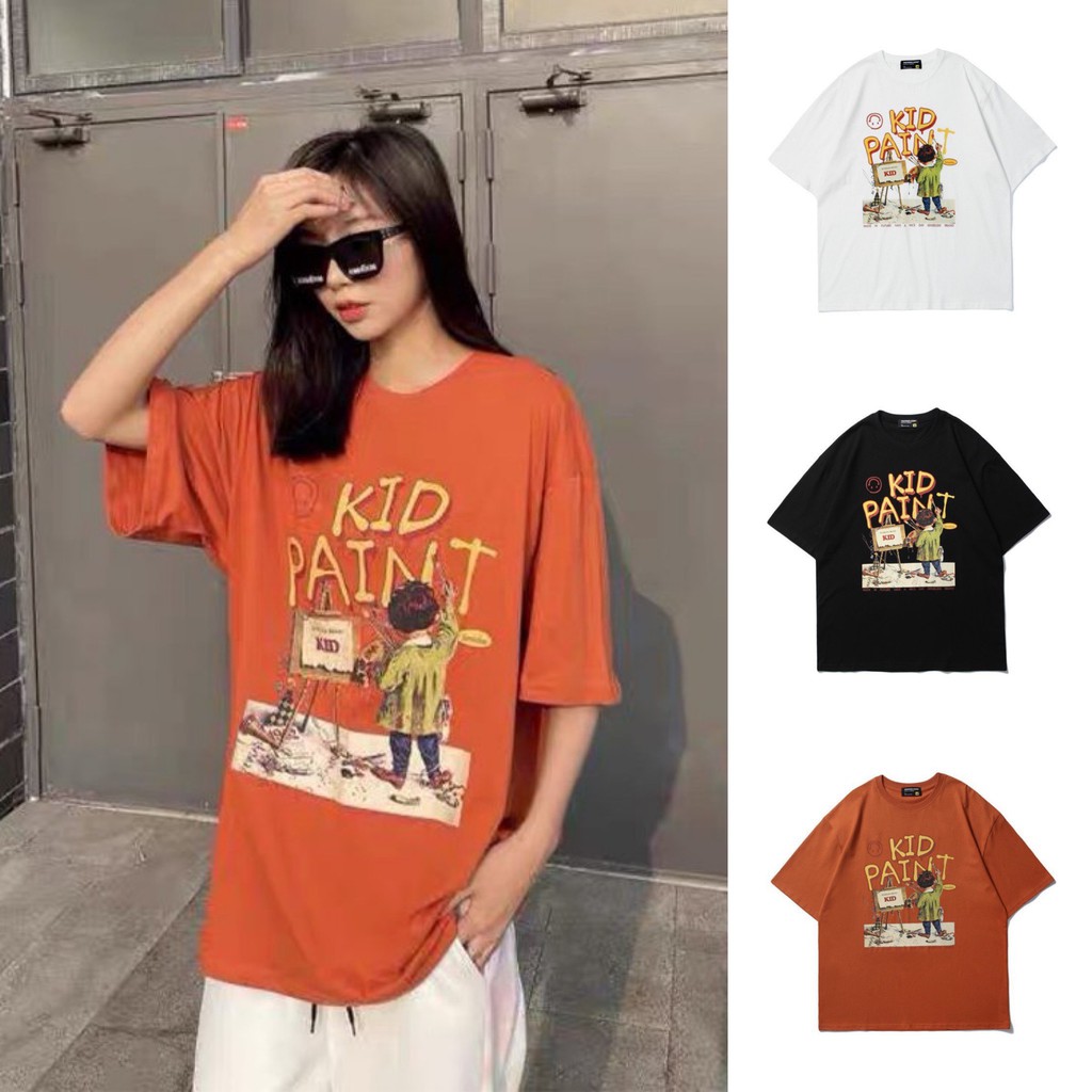 Áo thun tay lỡ MIA, Áo phông nữ form rộng dáng Unisex/Ulzzang mặc lẻ cặp nhóm hình KID PAINT