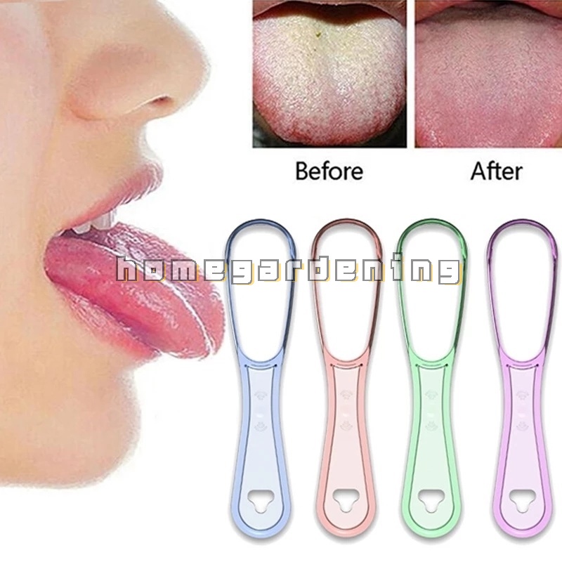 Bàn Chải Silicone Cạo Lưỡi Có Tay Cầm Vệ Sinh Răng Miệng Chăm Sóc Sức Khỏe Cá Nhân