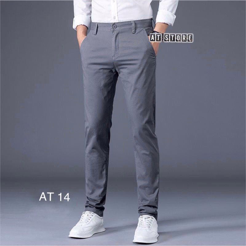 Quần KAKI slimfit phom hàn MÀU GHI ĐÁ