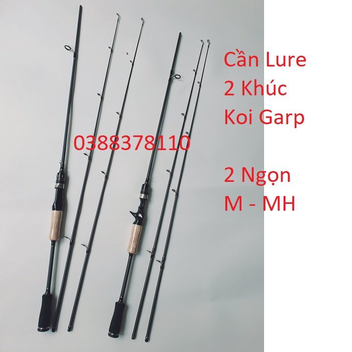 Cần Lure 2 Khúc, Cần Câu Koi Garp 2 Ngọn M - MH Siêu Nhẹ - Có Ngang Và Đứng, Cần Câu Cá