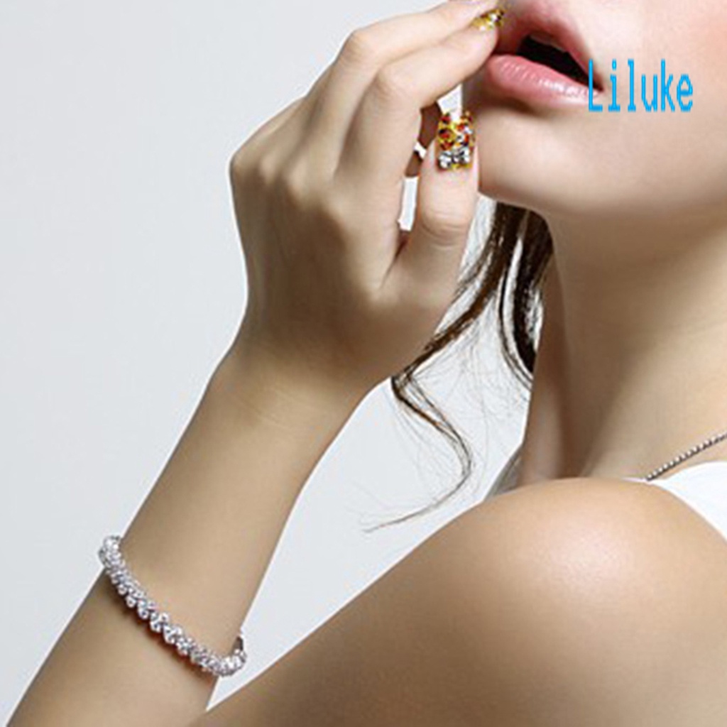 Vòng Tay Hợp Kim Mạ Vàng Trang Trí Đá Zircon Xinh Xắn Cho Nữ