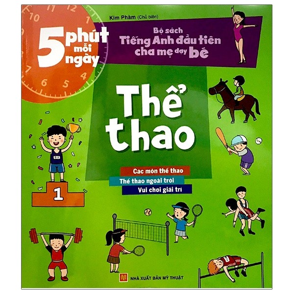 Sách: 5 phút mỗi ngày - Bộ sách tiếng anh đầu tiên cha mẹ dạy bé - Thể thao - TSMN