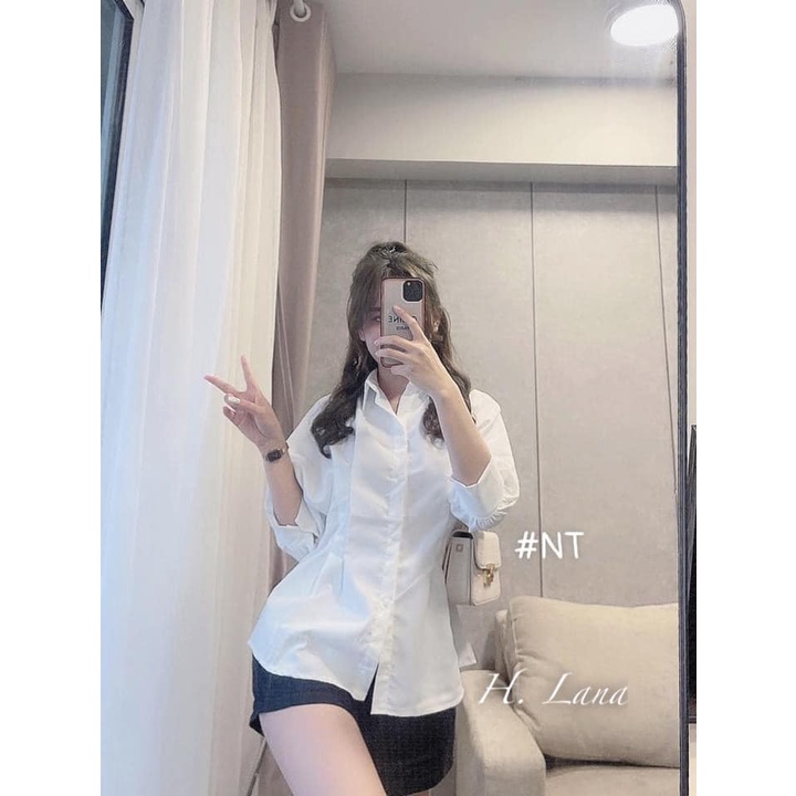 [Mã FAMARAL1 giảm 10K đơn 50K] ÁO SƠ MI THÔ 2 MÀU SIẾT EO | BigBuy360 - bigbuy360.vn