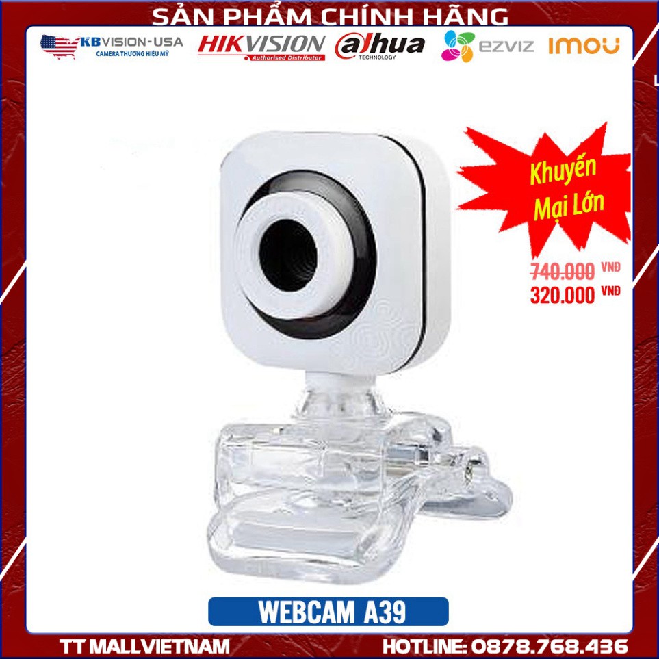 {hàng Ngon,giá Mềm} A39 Webcam 12Mp 480P kèm mic cho máy tính cài Win 7-8-10