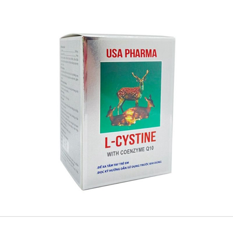 Hộp 60 Viên uống L- Cystine With Coenzyme Q10 - L cystine 500mg  ngăn ngừa rụng tóc, hết nám, tàn nhang khỏe móng
