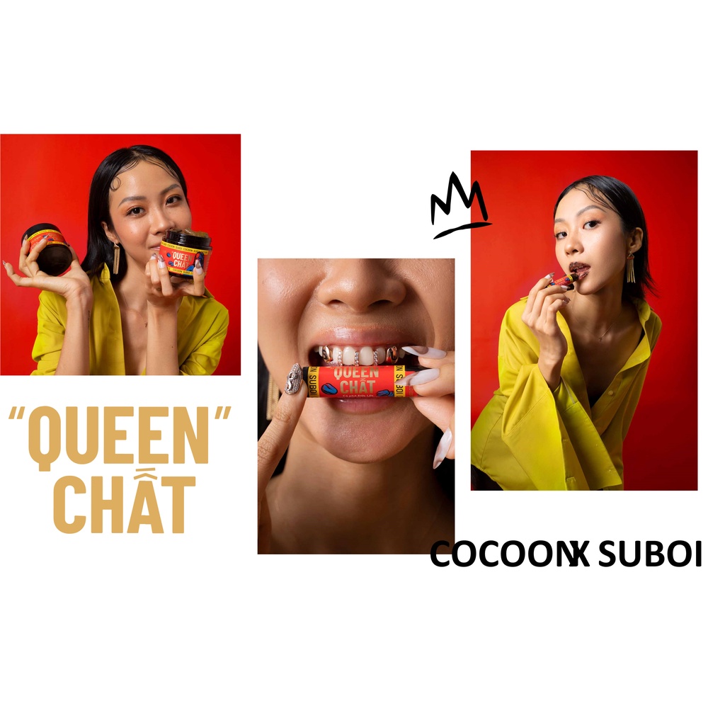 Combo Tẩy da chết cà phê Đắk lắk làm sạch cho môi và body Cocoon - phiên bản giới hạn &quot;QUEEN&quot; CHẤT