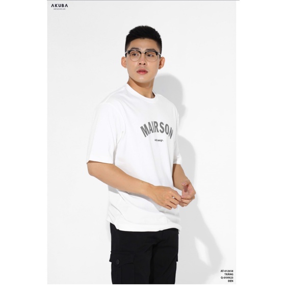 Áo thun nam in chữ tay ngắn Oversize AKUBA | 01J658 | BigBuy360 - bigbuy360.vn