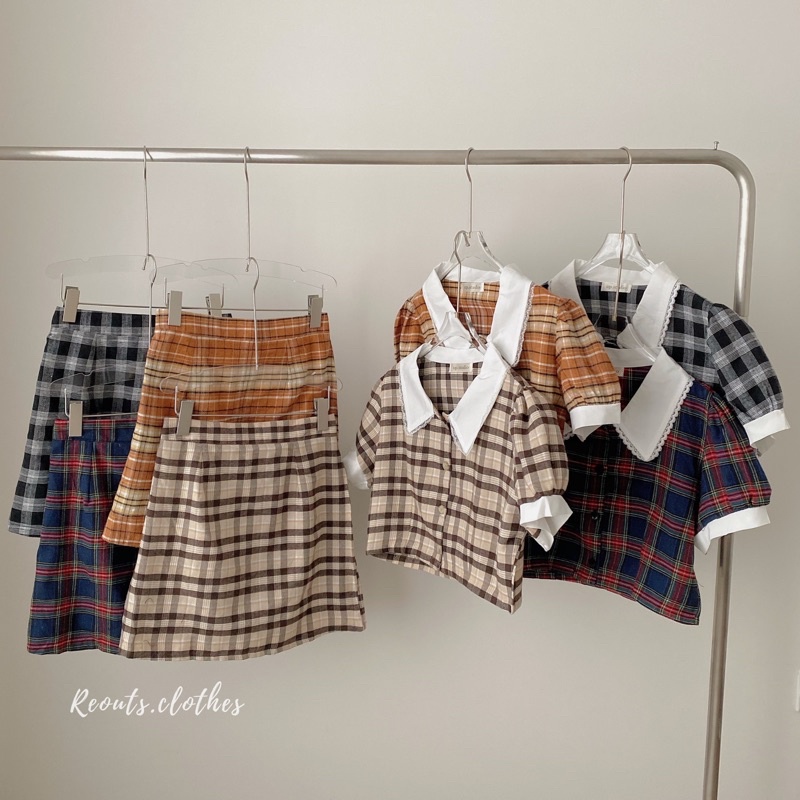 Set váy áo croptop cổ phối ren Thời trang nữ Reouts | BigBuy360 - bigbuy360.vn