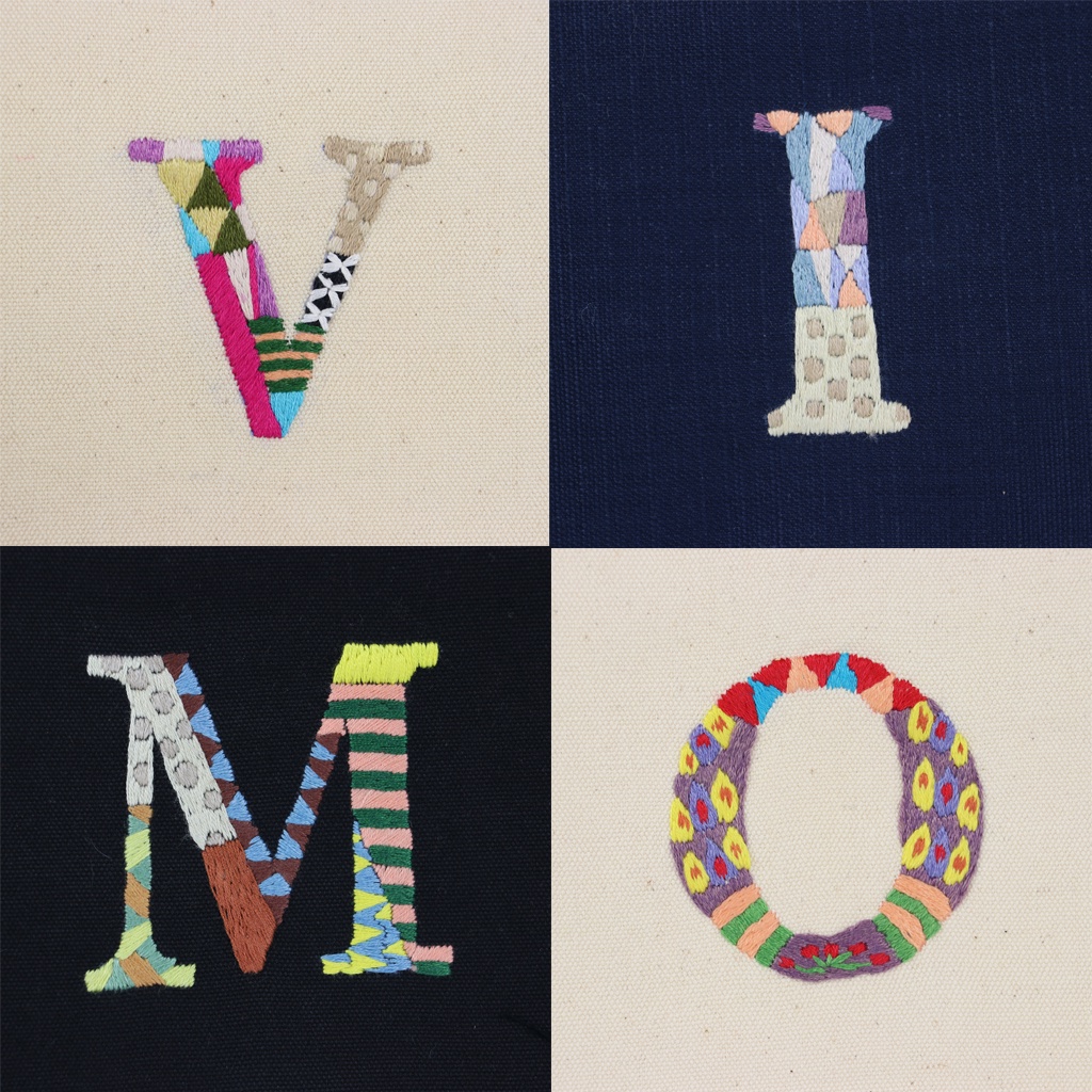 Ví Nữ Cầm Tay Thêu Họa Tiết Chữ Cái V O I M Phối Màu Cực Đẹp - Trúc Lâm Handmade