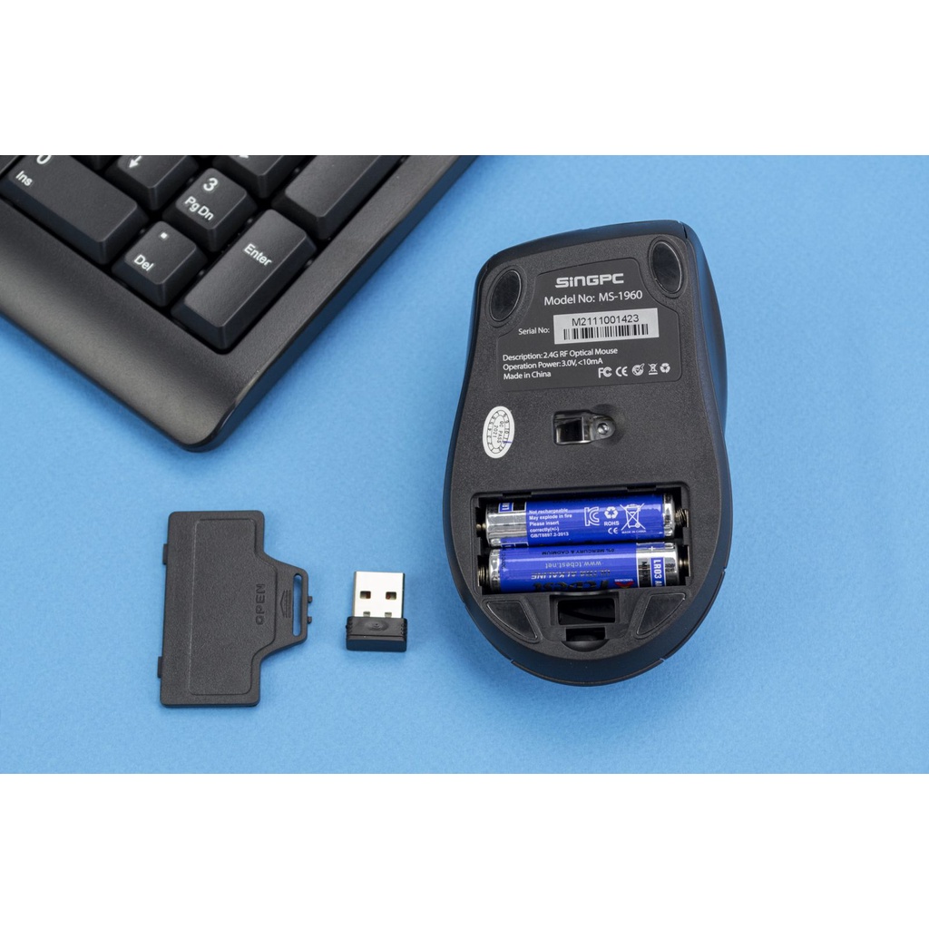 Bộ bàn phím chuột không dây SingPC WKB-1960CB - Hàng Chính Hãng
