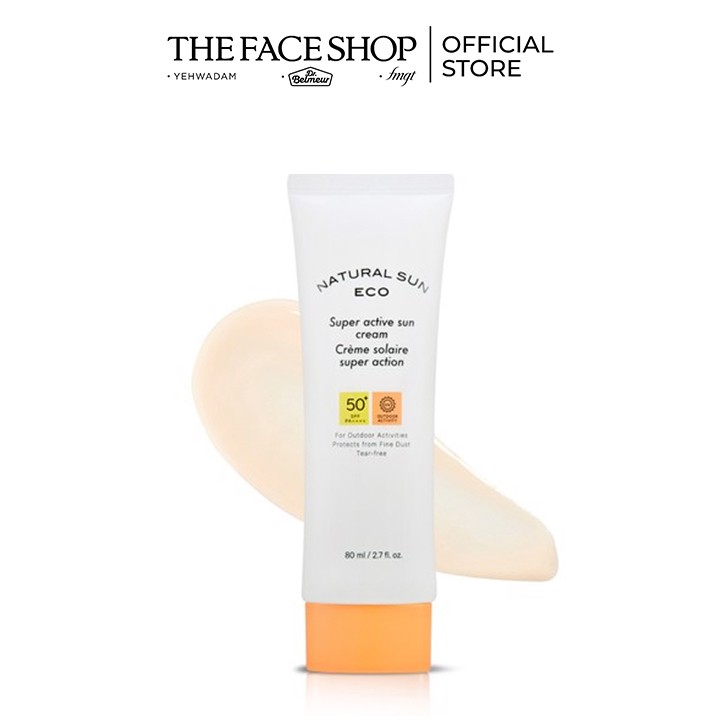 Kem Chống Nắng Toàn Diện Ngăn Bụi Mịn Thefaceshop Natural Sun Eco Super Active Sun Cream Spf50+ Pa++++ 50ml/80ml