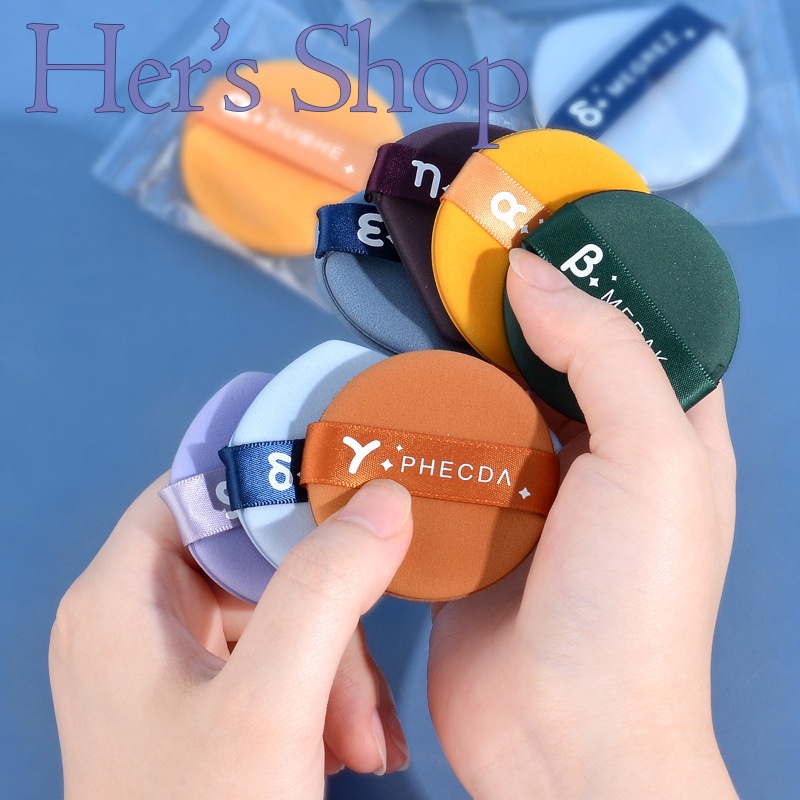 Bông Mút Trang Điểm Hình Tròn Dẹt Tán Kem Nền Phấn Nước BB Air Cushion - Phấn Phủ Trang Điểm Powder Puff