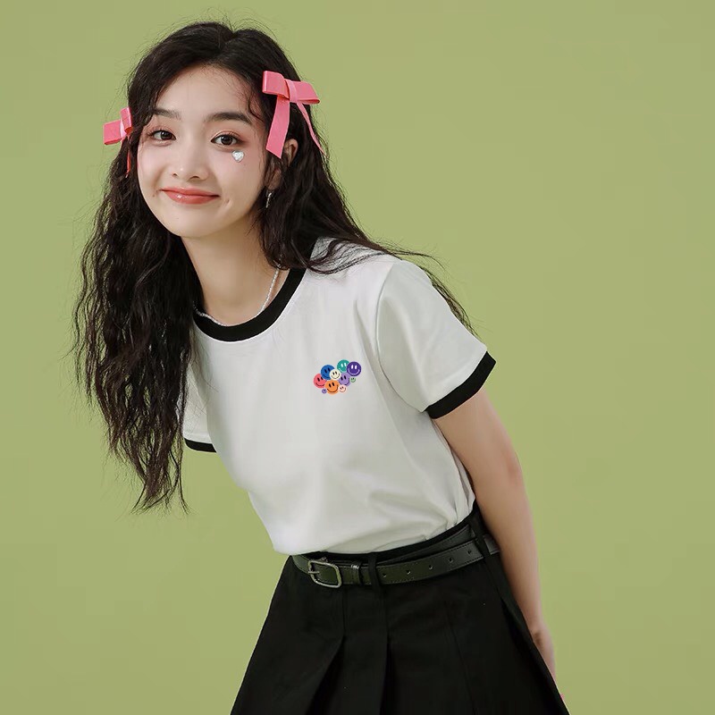 Áo thun nữ form rộng tay lỡ cổ tròn viền vải 100% cotton mát co giãn phông ALALA dáng basic unisex mẫu mới 2022