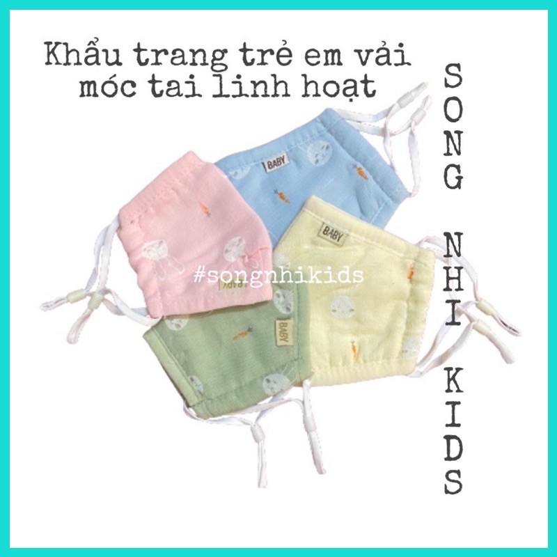 KHẨU TRANG TRẺ EM ĐIỀU CHỈNH MÓC TAI LINH HOẠT
