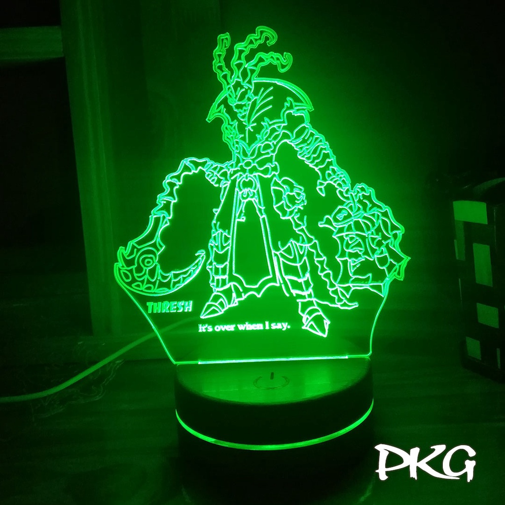 Đèn Ngủ Led 3D tướng THRESH LMHT nháy sáng 16 màu cảm ứng điều khiển từ xa DN366
