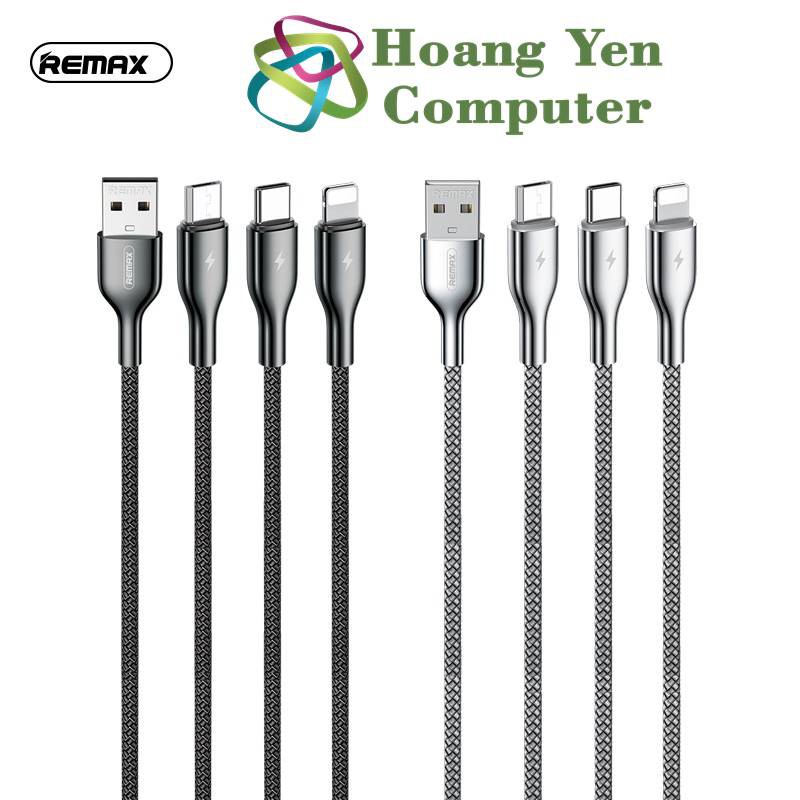 Cáp Sạc Remax 3 Đầu (IP-MICRO USB - TYPE C) Dây Dù Dài 1.2M | Remax RC-092TH - Hoàng Yến Computer
