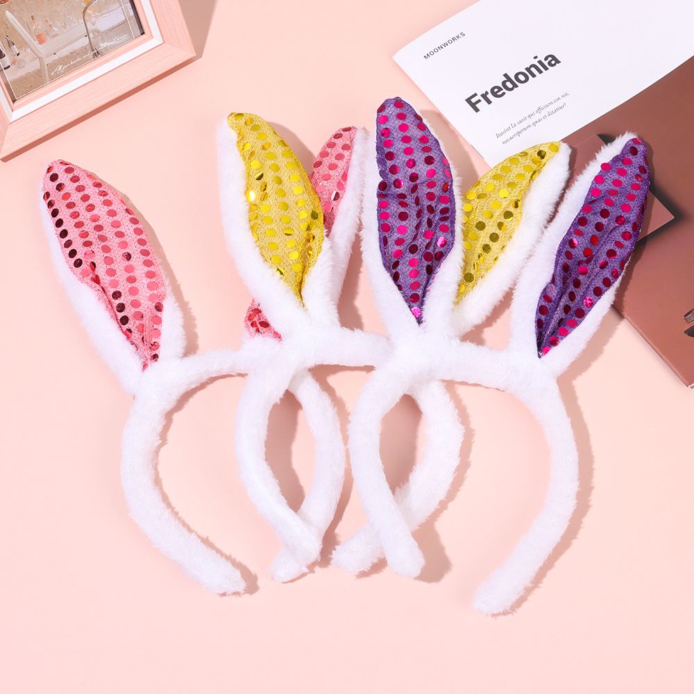 Băng Đô Tai Thỏ Nhiều Màu Hóa Trang Phục Sinh Dễ Thương Cho Nữ