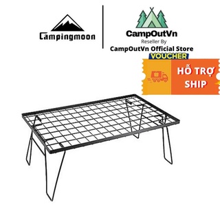 Campingmoon bàn kệ màu đen dã ngoại campoutvn bàn xếp dã ngoại cắm trại du lịch dã ngoại bàn sắt xếp gấp A085