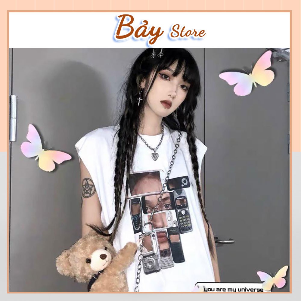 Áo Tanktop in Phone Bảy Store Unisex Ulzzang Thun form rộng cá tính, phông ba lỗ dáng suông phong cách nam nữ