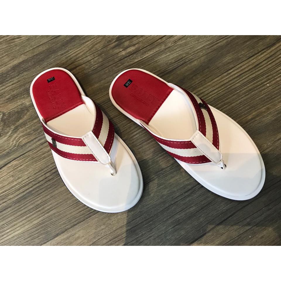 DÉP BALLY SWITZRLAND TRẮNG VIỀN ĐỎ