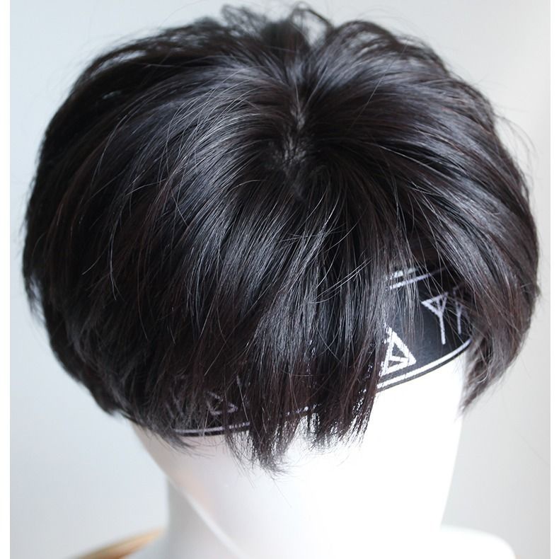 Mới Bộ Tóc Giả Ngắn Mái Ngang Thời Trang Cho Nam
