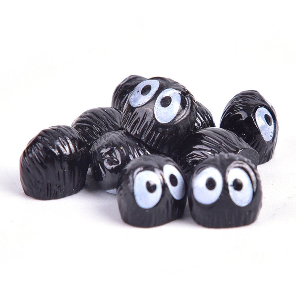 Set 10 mô hình đồ chơi nhân vật hoạt hình Totoro đáng yêu bằng PVC màu đen mini 1cm