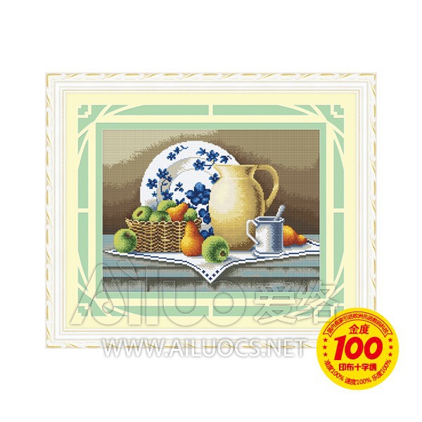 Tranh thêu HOA QUẢ 44X33CM chưa thêu 21872