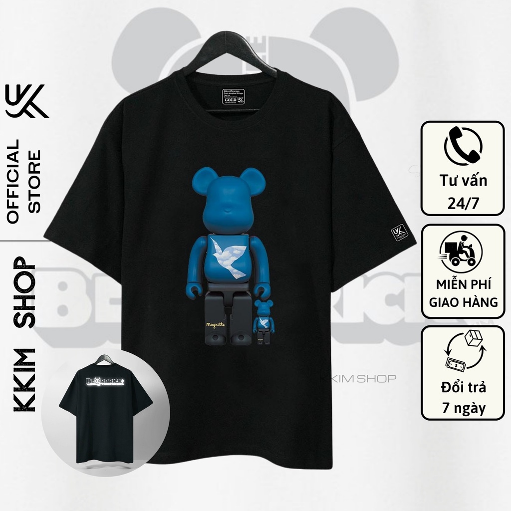 Áo Thun Tay Lỡ BearBrick, Áo phông unisex Form rộng Oversize, chất liệu Cotton. KKIMSHOP