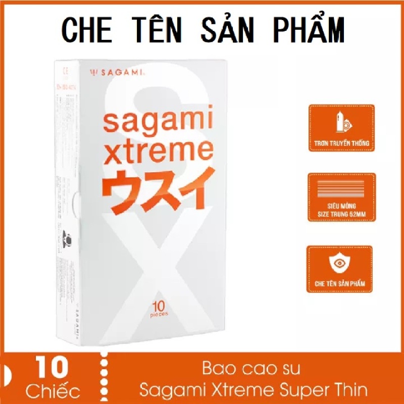 bao cao su Sagami Superthin - hộp 10 chiếc - bcs mỏng -