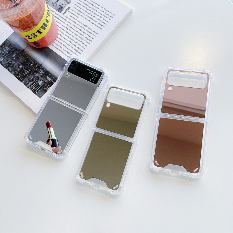 Ốp điện thoại chống rơi tráng gương dạng gập cho Samsung Galaxy Z Flip 3