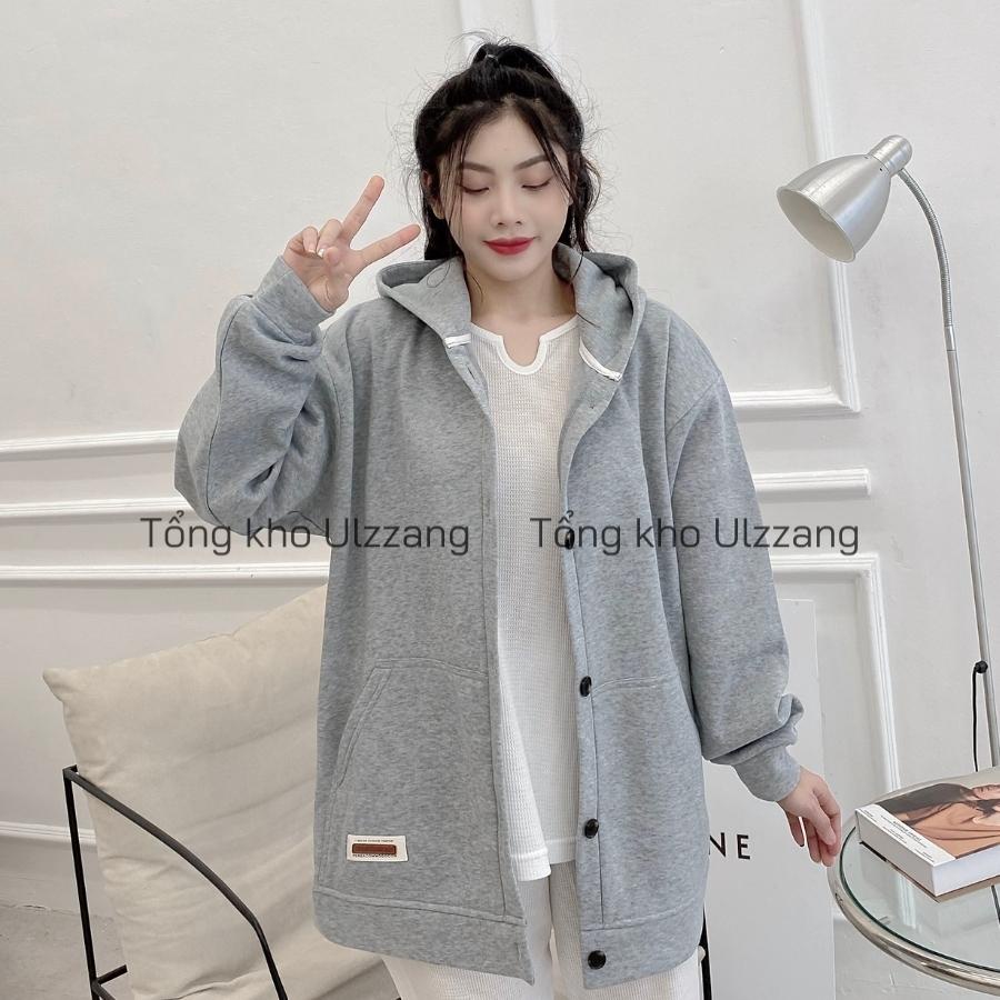 Áo Khoác Hoodie Cài Cúc Unisex Nam Nữ Chất Nỉ Bông Dày Dặn Form Rộng Oversize | BigBuy360 - bigbuy360.vn