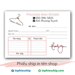 Phiếu ship hàng 400 tờ (MS44)