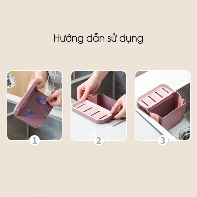 Khay lọc rác gấp gọn bồn rửa chén - Rổ nhựa lọc rác thông minh , để đồ dùng rửa chén tiện dụng