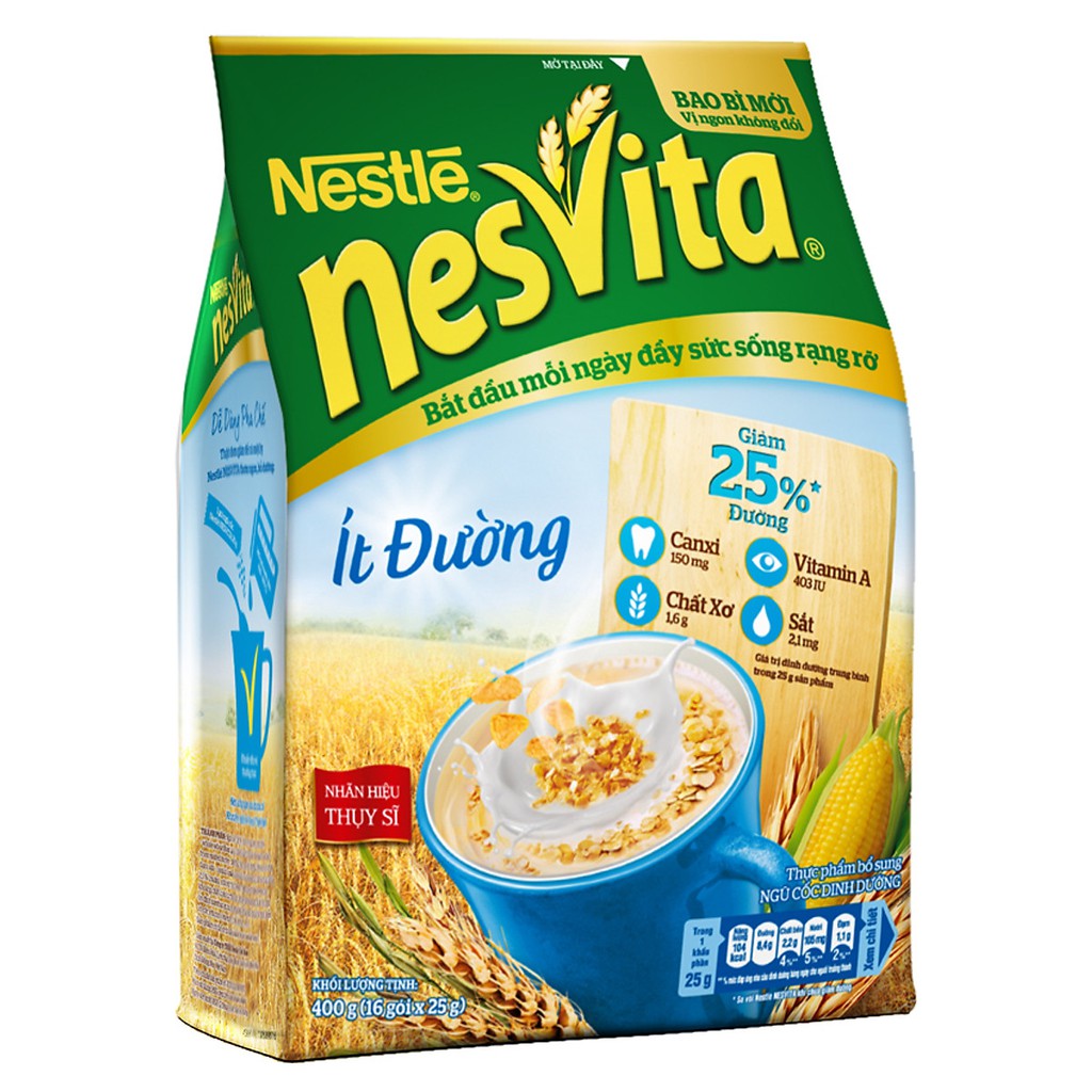 Ngũ cốc dinh dưỡng Nesvita bịch 400g( 16 gói x25g)
