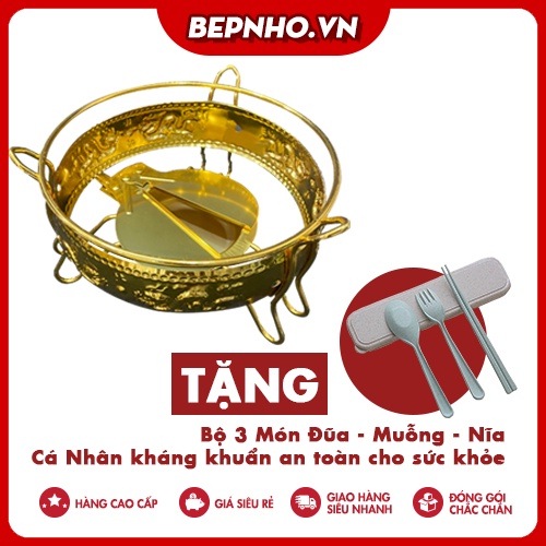 Bếp cồn inox mạ vàng tiện dụng, sang trọng