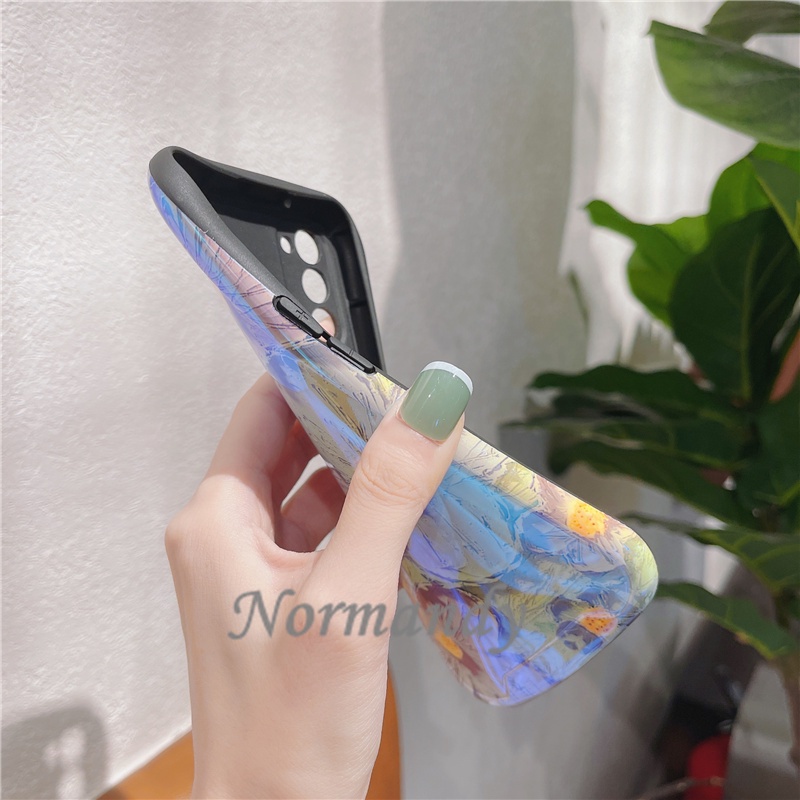 Ốp Điện Thoại Silicon Mềm Họa Tiết Hoa Tím Blu-ray Thời Trang Cho OPPO Reno7 Z Reno6 Z 5 Pro 5G