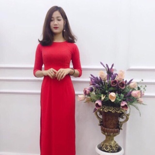 Bộ áo dài trơn đủ màu kèm quần cùng chất