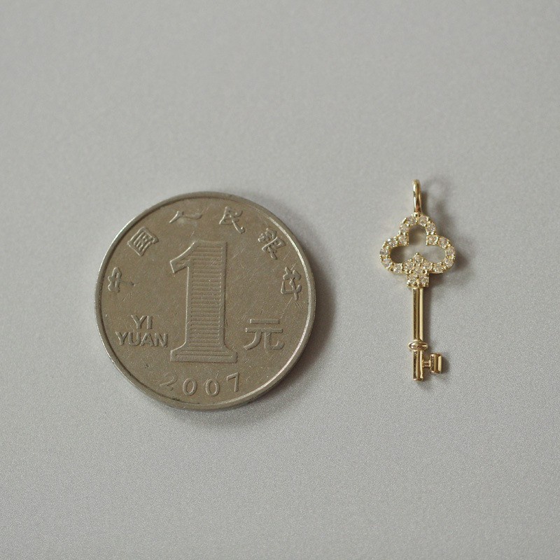 Vòng cổ bạc 925 mặt chìa khóa 14k sang trọng cho nữ
