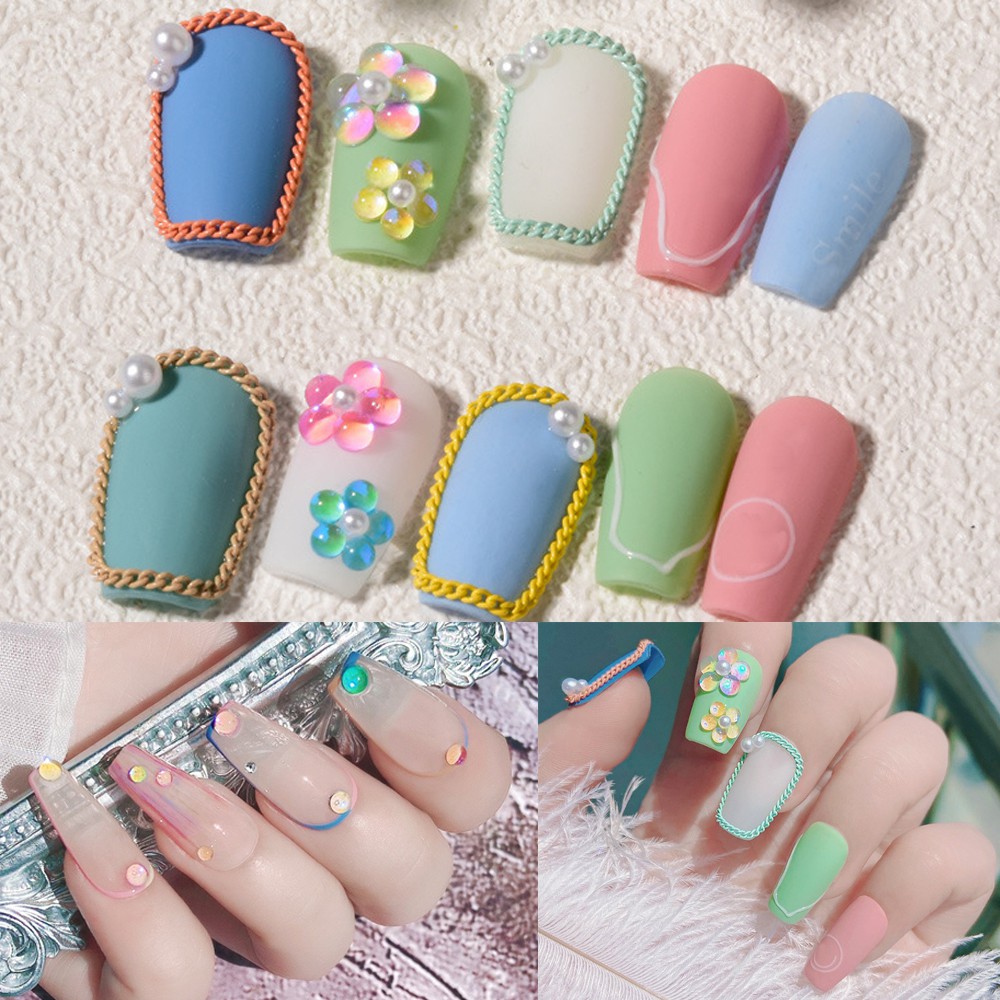 (Hàng Mới Về) 1 Hộp Phụ Kiện Trang Trí Móng Tay Nghệ Thuật Thời Trang 2021