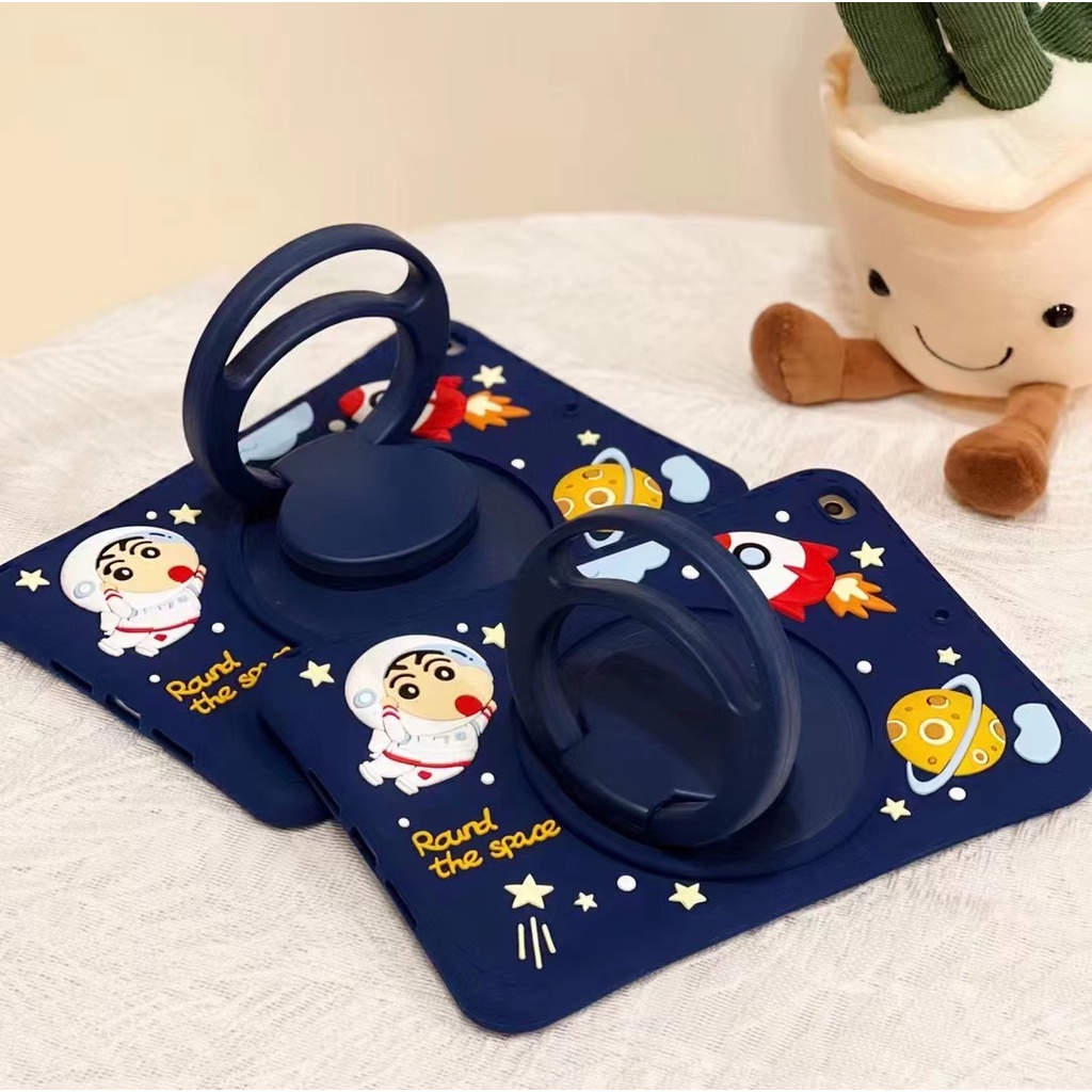 Bao Da Máy Tính Bảng Xoay 360 Độ Cho iPad 10.2-inch 9 / 8 / 7 10th Mini Air 1 2 3 Air 4 5 iPad Pro 2020 Mini 6°- Ốp Điện Thoại Silicon Hình Phi Hành Gia Hoạt Hình Có Giá Đỡ Xoay Được Cho Tay Cầm