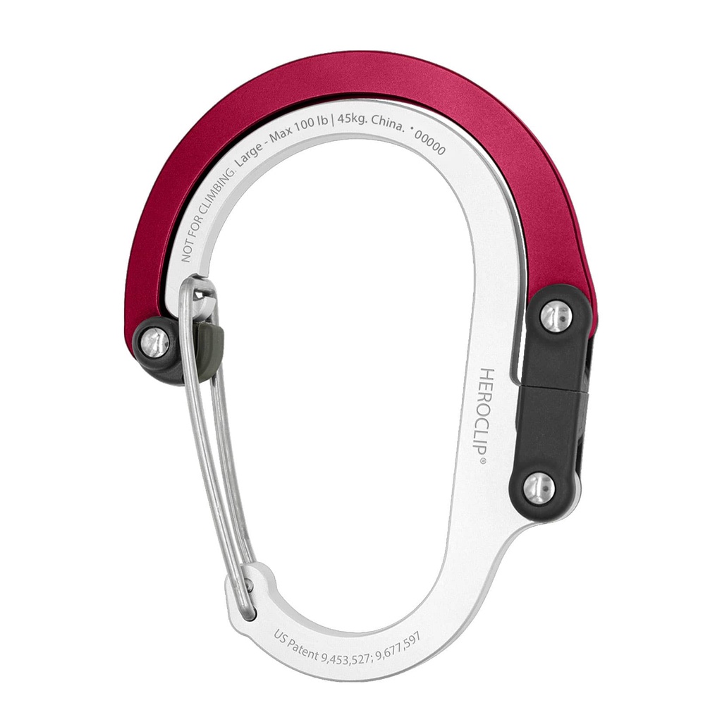 Móc khóa Heroclip size Large chịu được tải trọng 45 kg - Màu Hot Rod Red