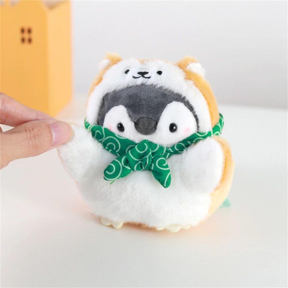 AUGUSTINA Đồ chơi nhồi bông Hình Chim Cánh Cụt Trang Trí Móc Khóa