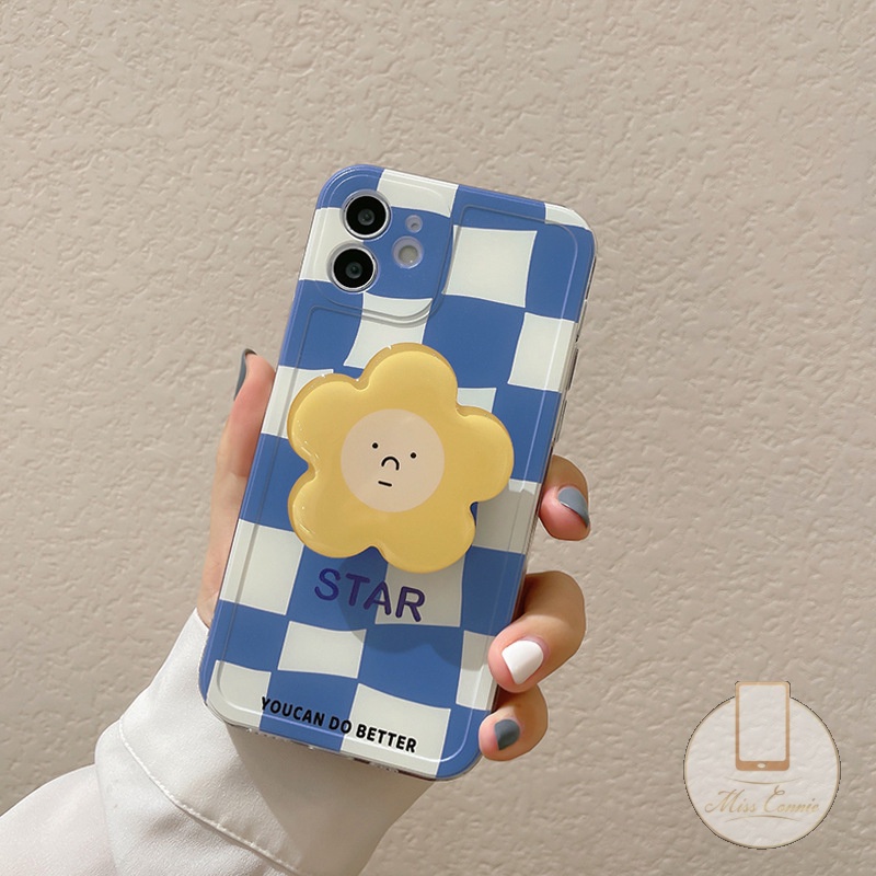 Ốp điện thoại ca rô vuông kèm chân đế thích hợp cho iPhone 12 11 Pro Max XS MAX XR 7 8 6 6s Plus 7Plus SE 2020