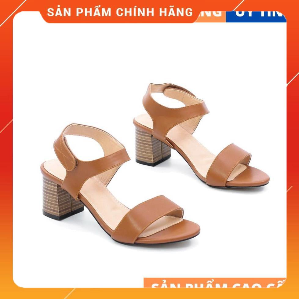 Xả Hàng - Giày Sandal Cao Gót 5cm Quai Dán Đế Gỗ Cao Cấp 5245
