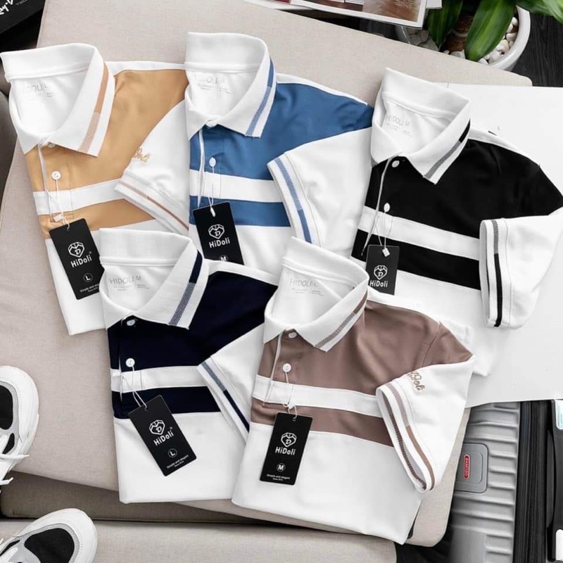 Áo phông polo nam, áo thun nam phối màu có cổ chất vải Cotton Cá Sấu dày dặn