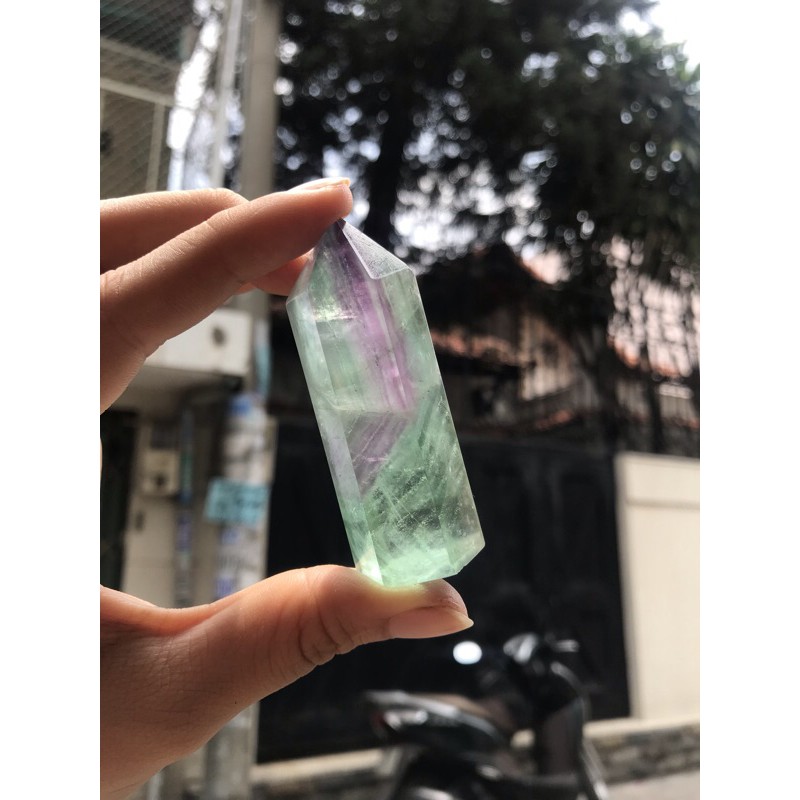 Trụ Flourite nhiều màu tư nhiên chất đẹp, kích thước trung bình 6,5 - 7 cm | BigBuy360 - bigbuy360.vn