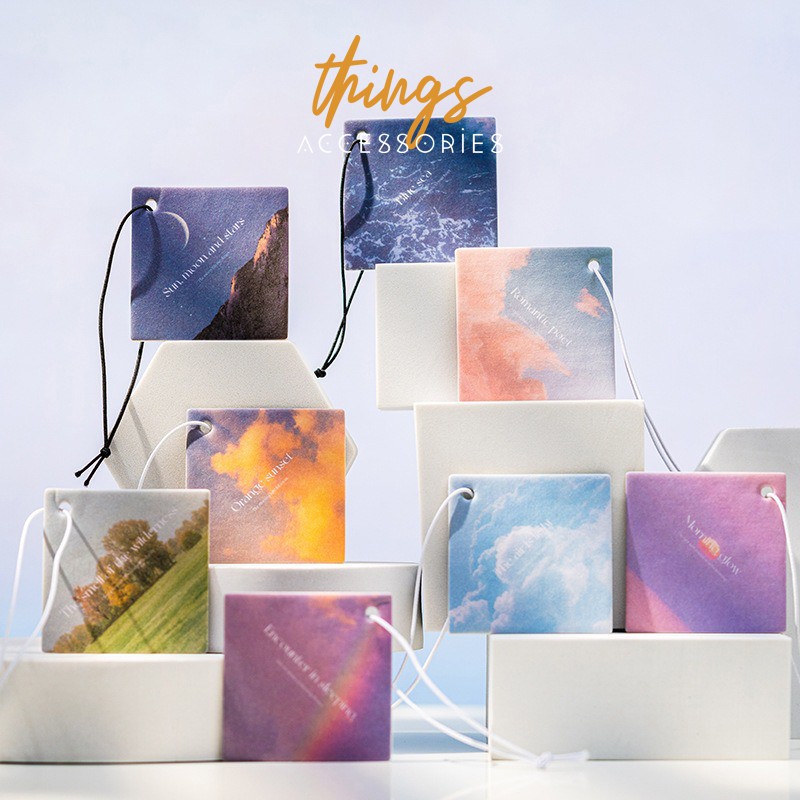 Bookmark giấy đánh dấu trang sách móc khoá balo túi xách móc treo hương dịu ngọt treo tủ quần áo vintage aesthetic