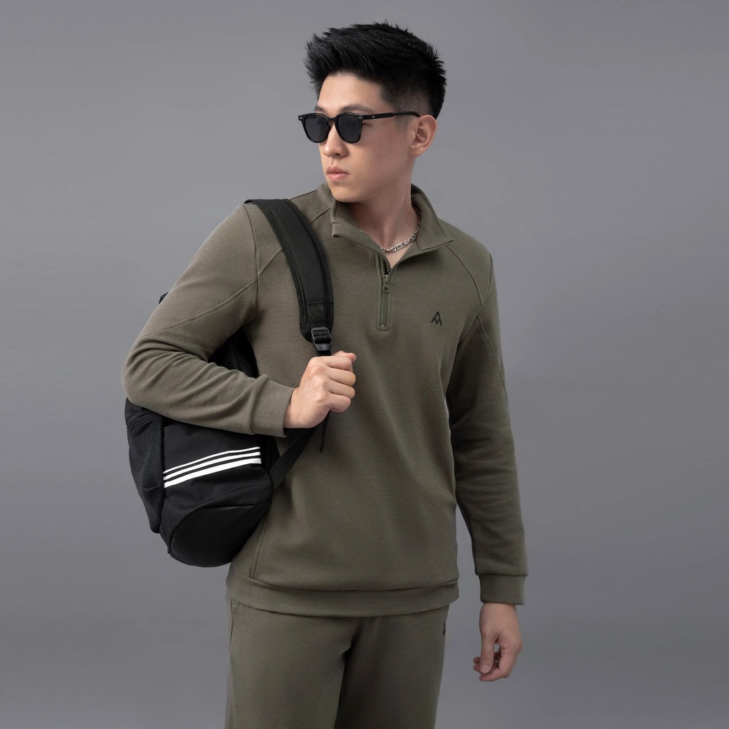 Bộ Nỉ Nam AM Màu Xanh Rêu BNM222-77 SPORT1