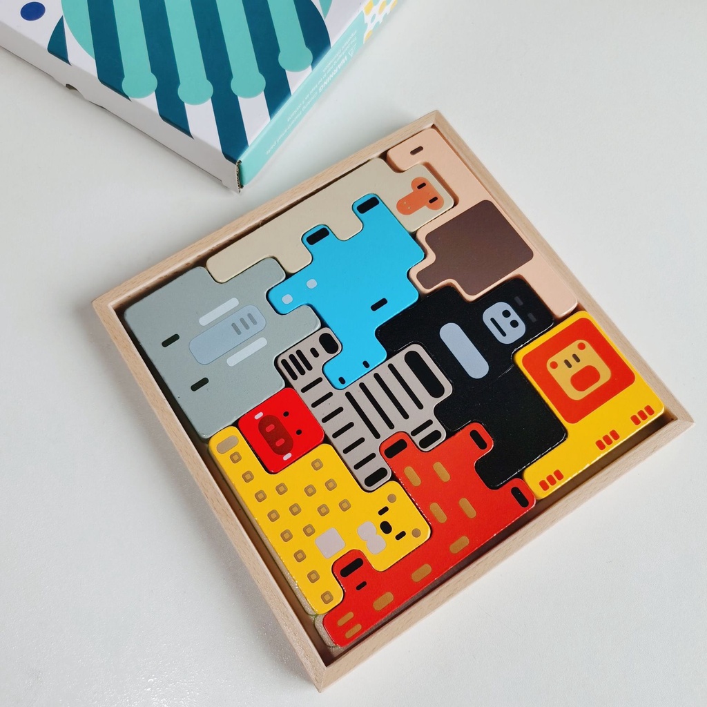 Bộ Đồ Chơi Xếp Hình Gỗ 3D Phát Triển Trí Thông Minh