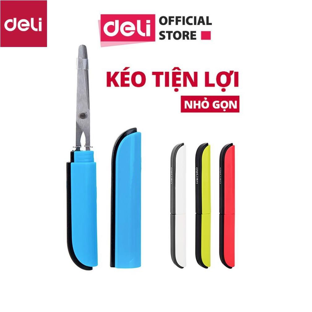 Kéo mini tiện lợi Deli - Nhỏ gọn - Lưỡi sắc bén cắt chỉ - Nhiều màu - 1 chiếc - 600 [Deli]